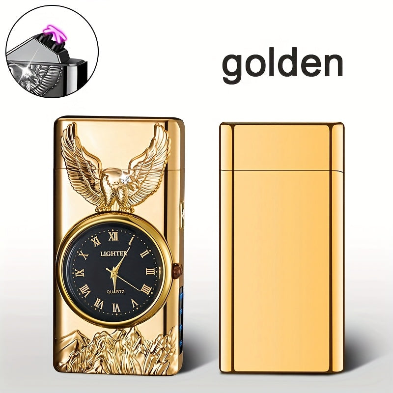 Dual Arc Plasma Igniter - 3D Eagle Relief LED USB Rechargeable