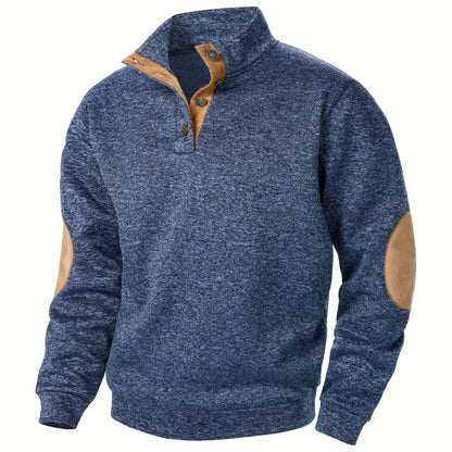Men's Stand-Collar Casual Sweatshirt - Autumn Winter Long Sleeve