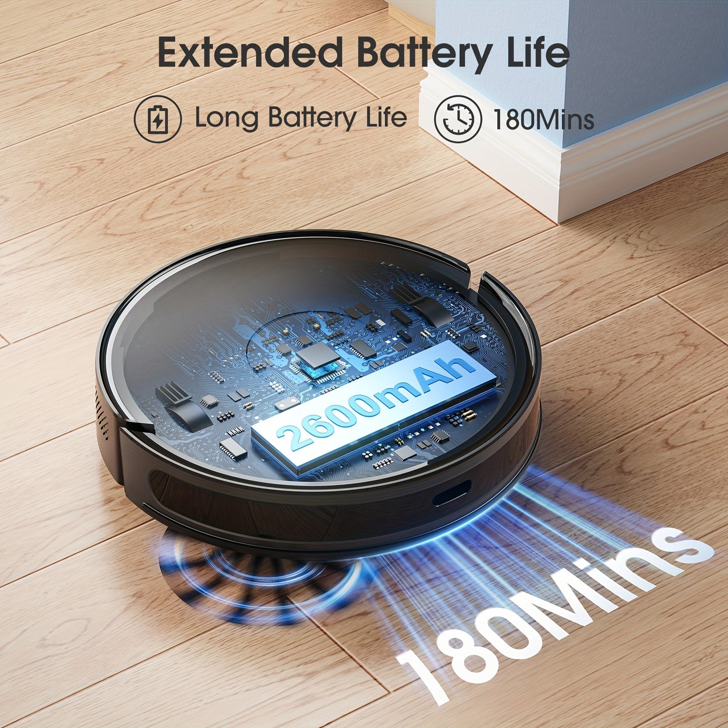 Lubluelu B40 Robot Vacuum Cleaner - 3 in 1 Mop 6500Pa