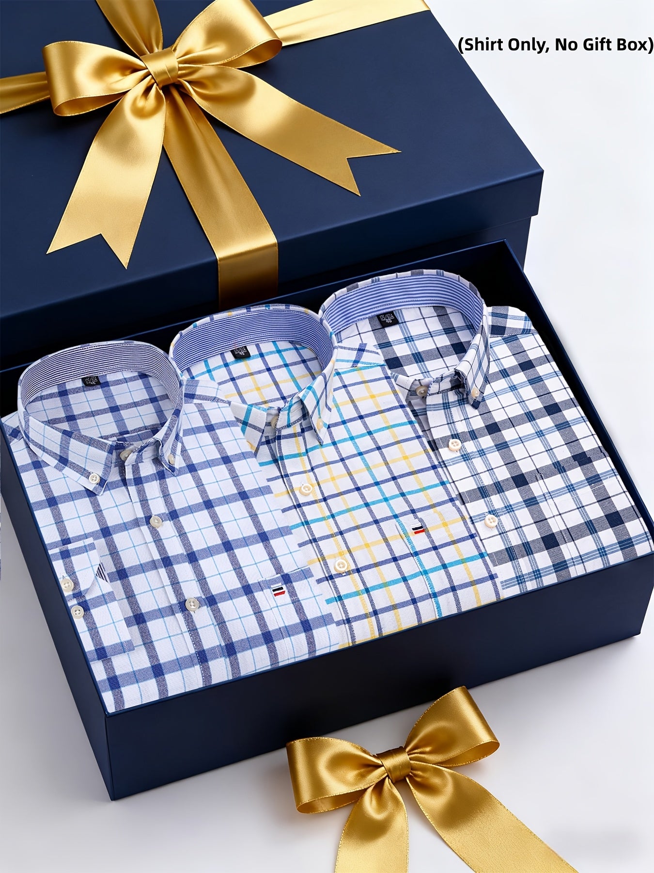 Men's 3-Pack Long Sleeve Oxford Shirts - Embroidered Chest Pockets