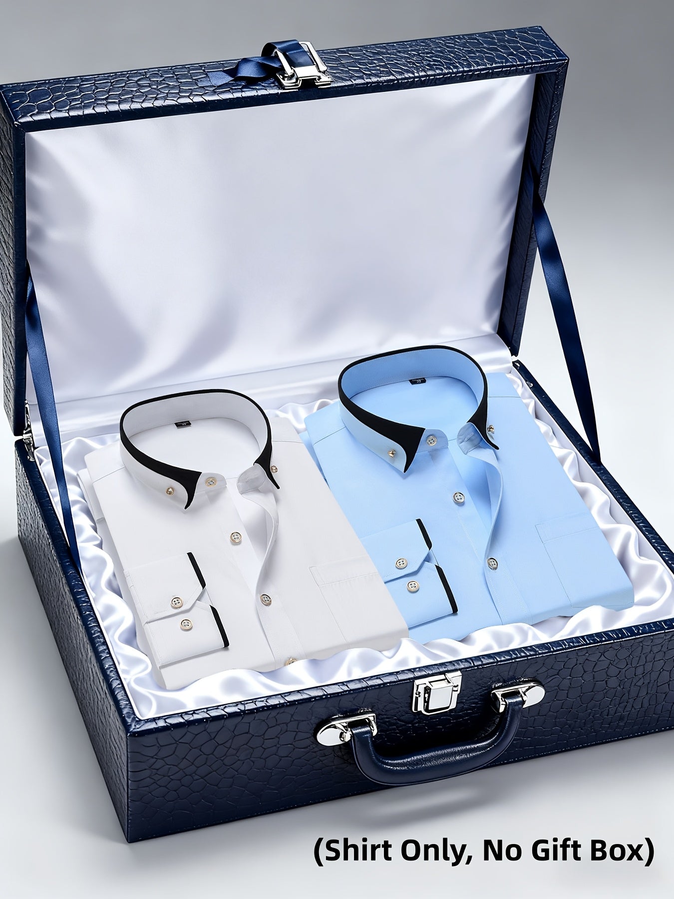 Men's Casual Business Shirt 1+1pc - Lapel Chest Pocket