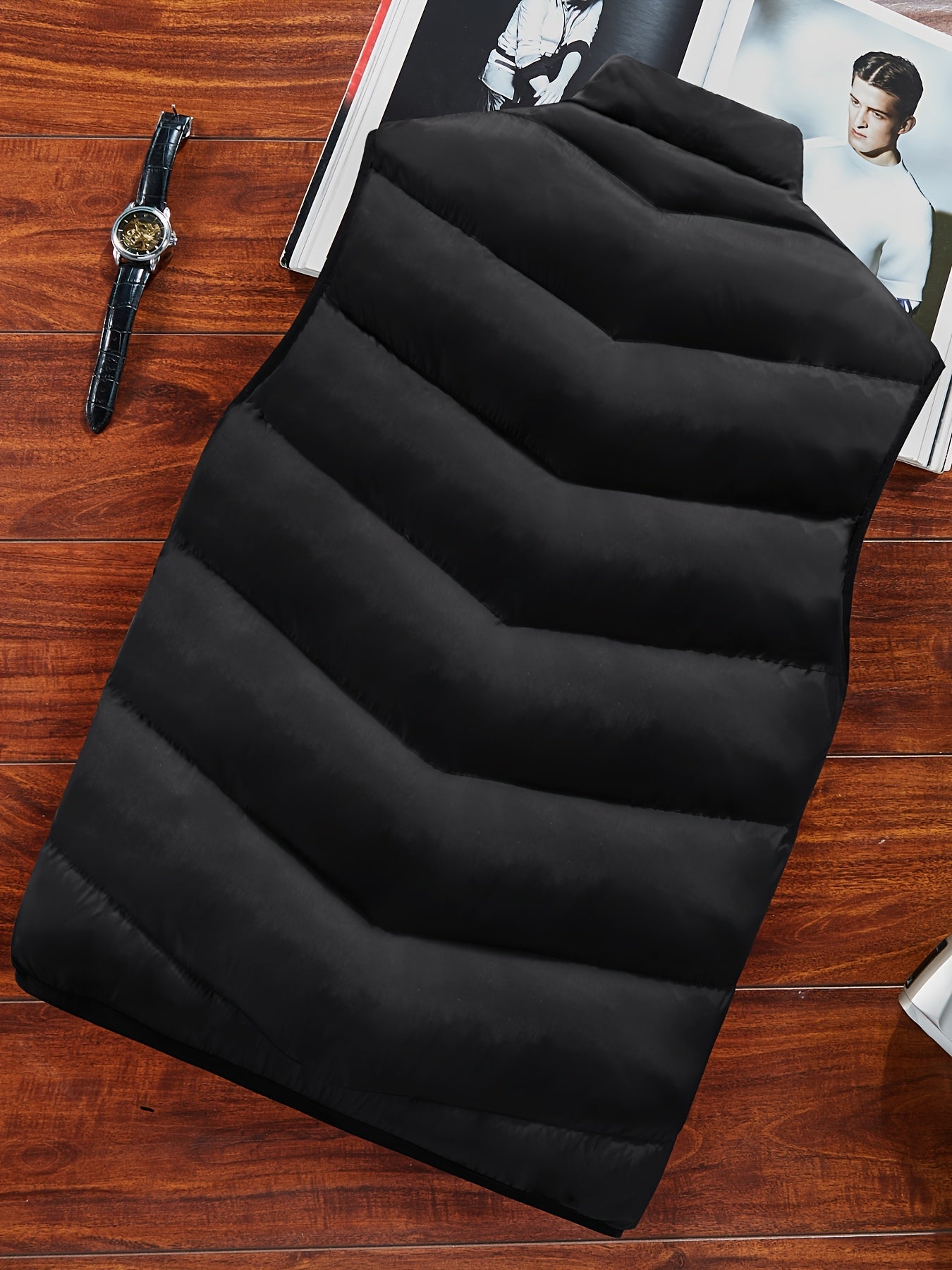 Men's Sleeveless Vest - Warm Zippered Stand Collar