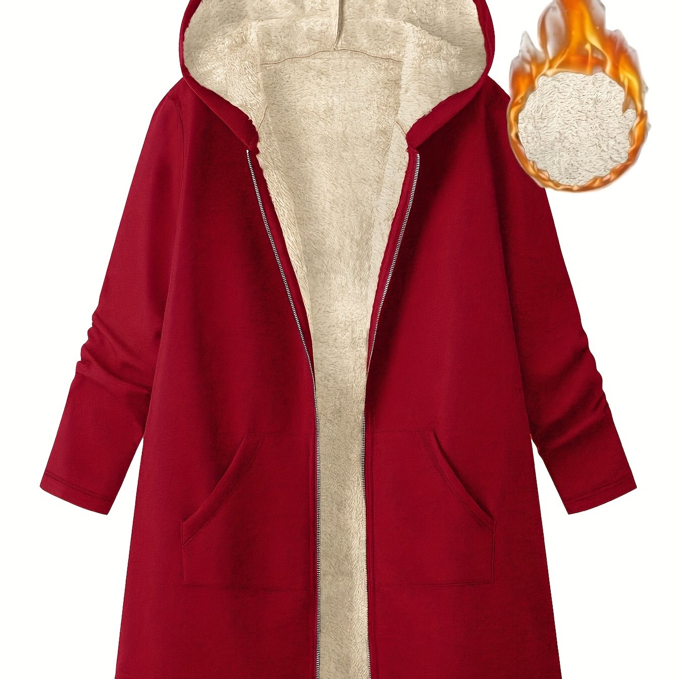 Plus Size Women's Winter Hooded Jacket - Ultra-Warm Plush Coat