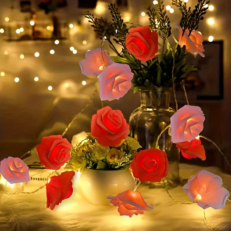 LED Rose Flower String Lights