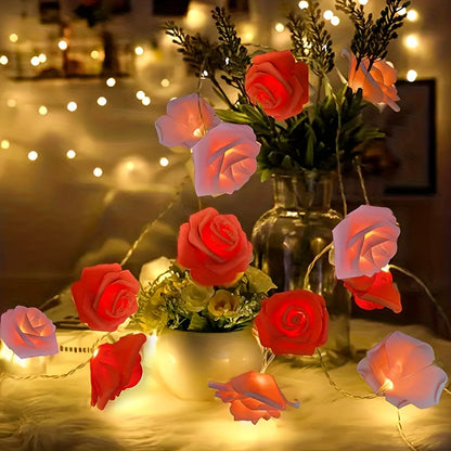 LED Rose Flower String Lights