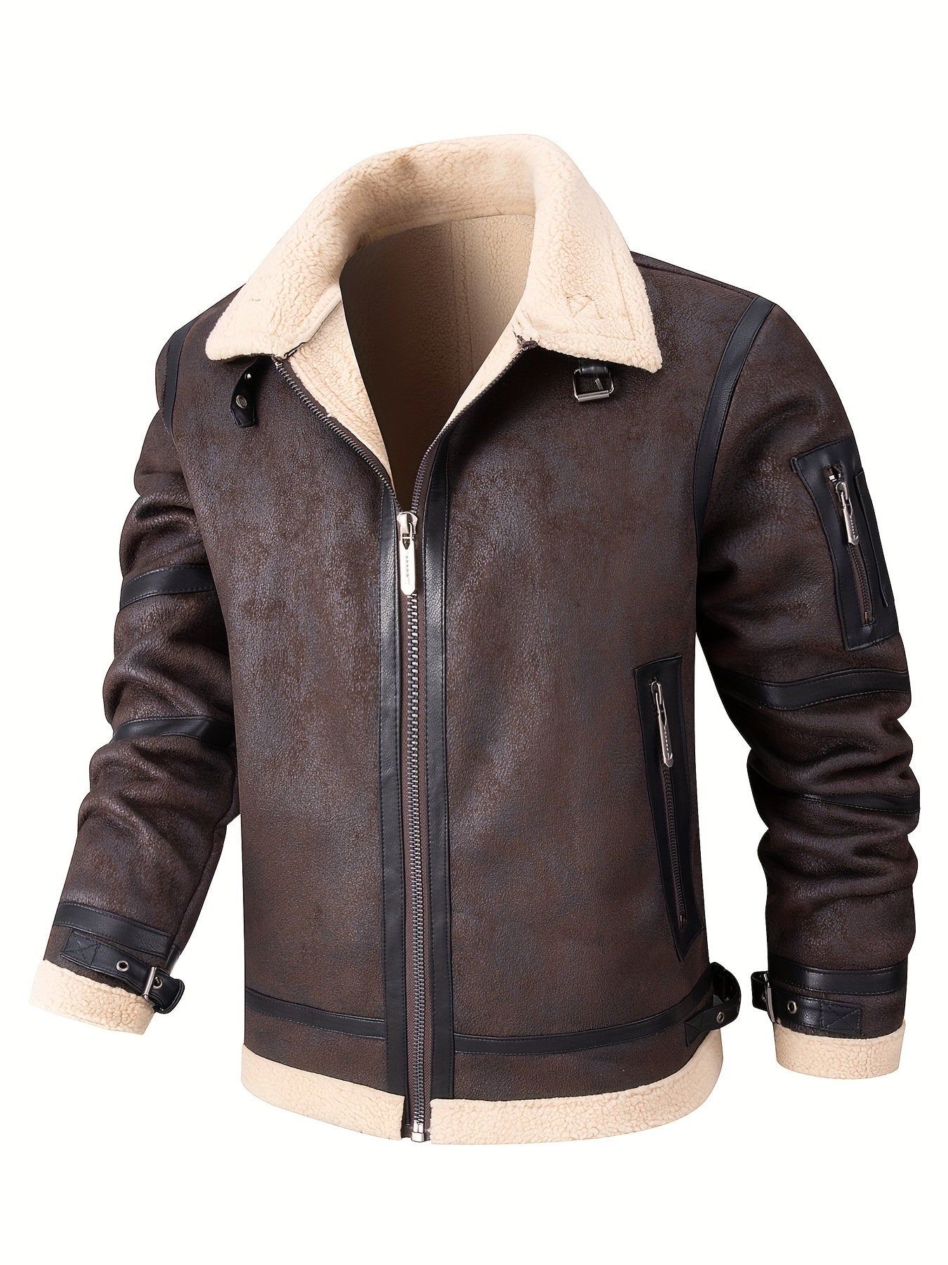 Men's Autumn-Winter Thickened Fleece-Lined Bomber Jacket