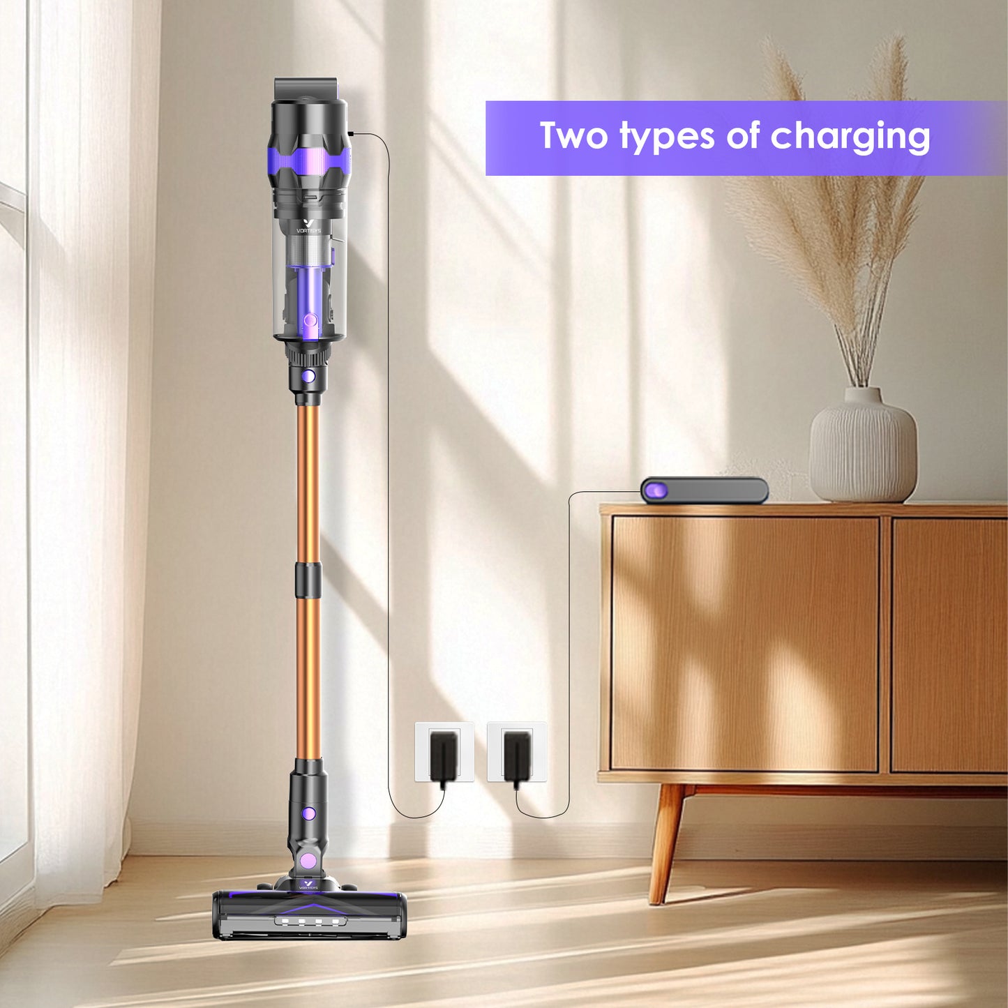 VORTISYS Cordless Vacuum Cleaner 500W - 1.3L Display Anti-Tangle