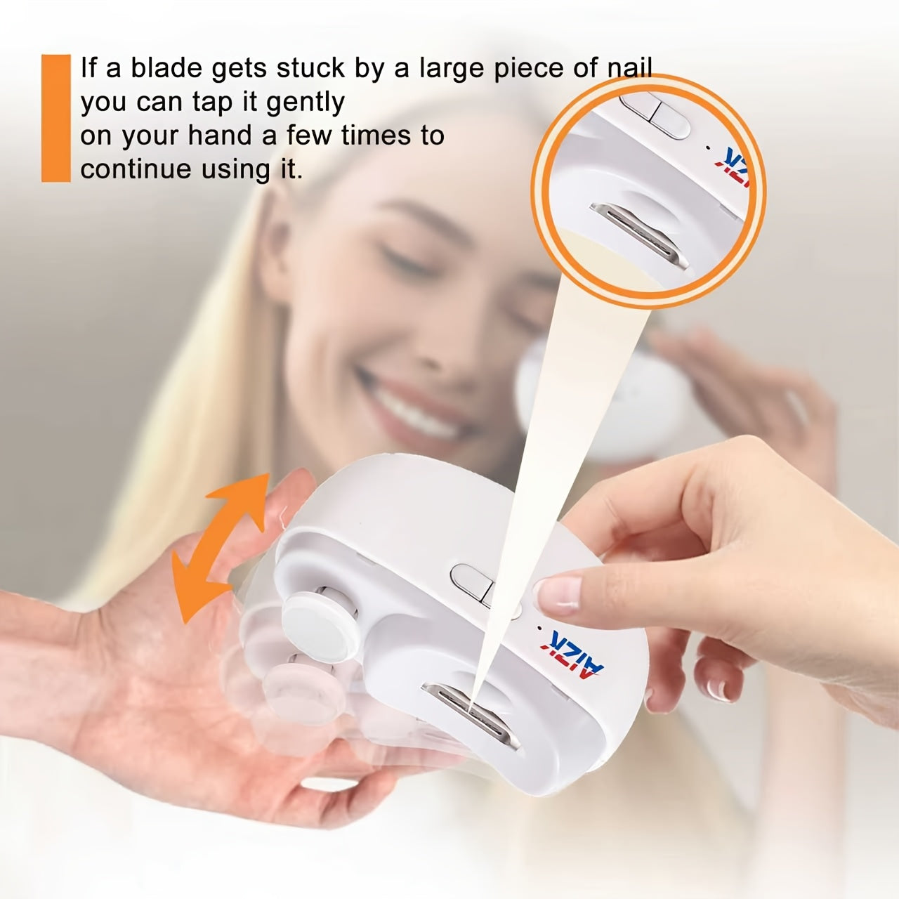 2-in-1 Electric Nail Clipper & Polisher - LED Light USB Charging