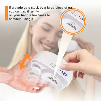 2-in-1 Electric Nail Clipper & Polisher - LED Light USB Charging