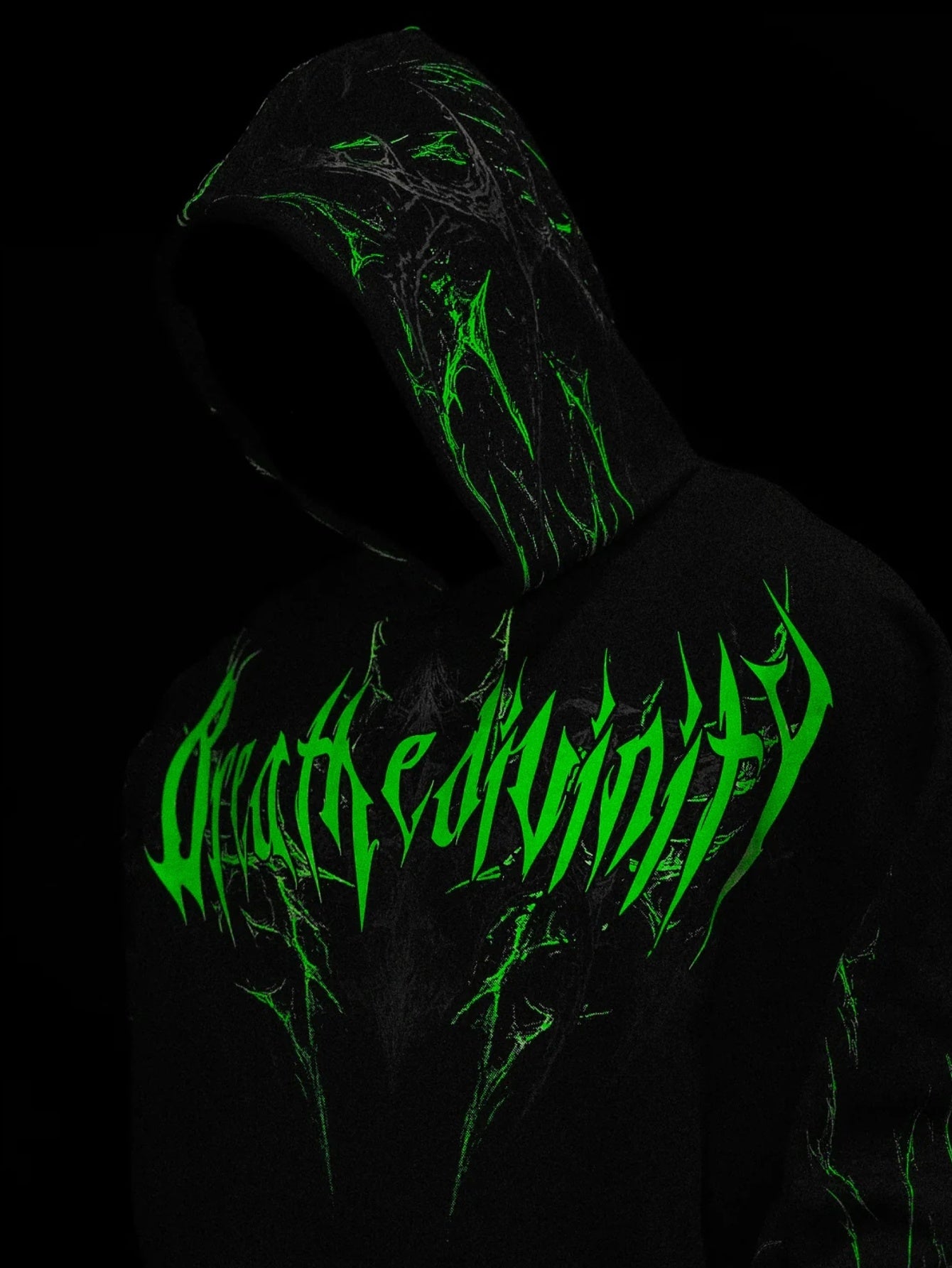 Men's Gothic Letter Print Zip Hoodie - Full-Zip with Pockets