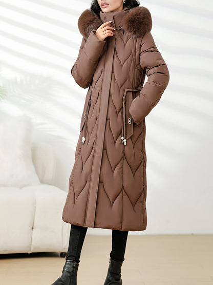 Damenmantel in Übergröße, knielang, neue Wintermode, schmal geschnitten, mit Kapuze und dickem Futter, Winterjacke für Damen in Übergröße, leichte Wintermäntel für Damen mit Taschen, Jacke für Damen in Übergröße