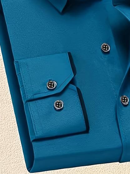 1+1 Men's Double Lapel Long Sleeve Shirt - Fashion Business Casual