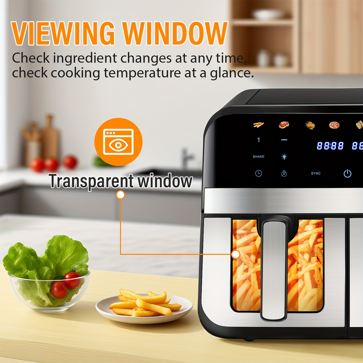 Kehot 9L Dual Door Air Fryer 2400W - 8-in-1 Smart Touchscreen