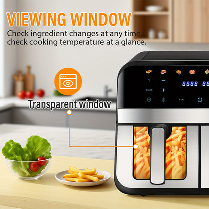 Kehot 9L Dual Door Air Fryer 2400W - 8-in-1 Smart Touchscreen