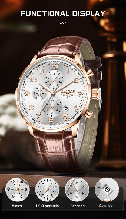 LIGE Men's Elegant Chronograph Watch