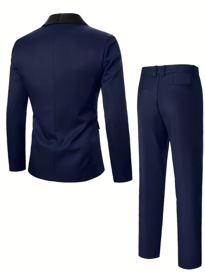 Men's 3pcs Suit Set - Blazer Vest Pants Elegant