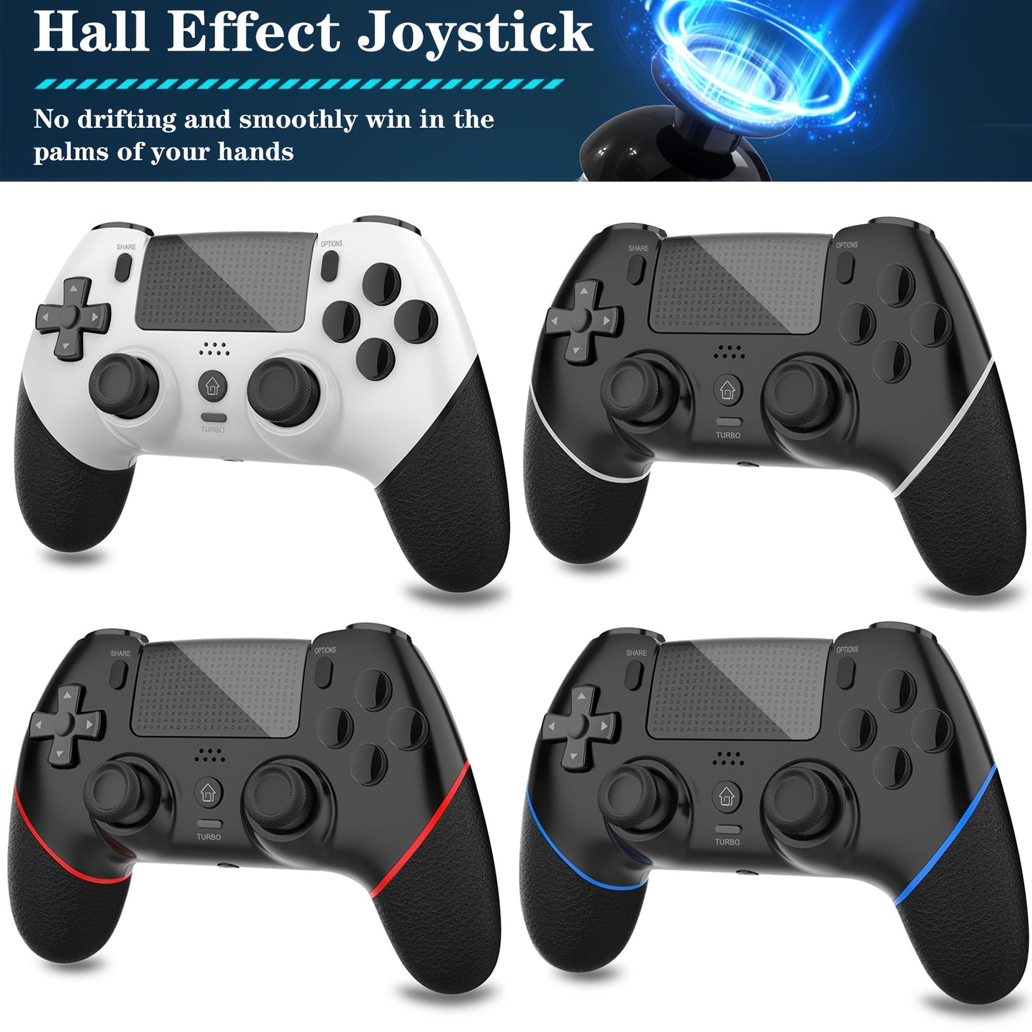 Wireless PS4 Controller - Hall Effect 6-Axis