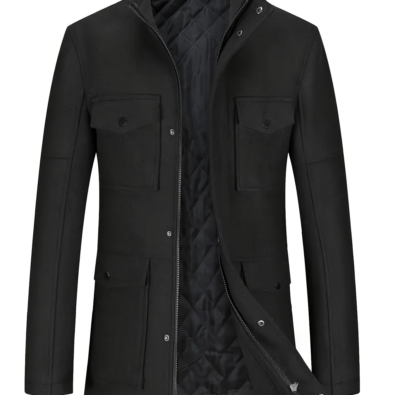 Men's Autumn/Winter Tweed Coat - Business Double-Breasted Wool