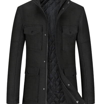 Men's Autumn/Winter Tweed Coat - Business Double-Breasted Wool