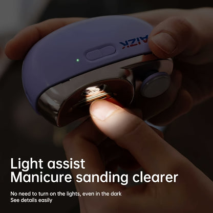 2-in-1 Electric Nail Clipper & Polisher - LED Light USB Charging