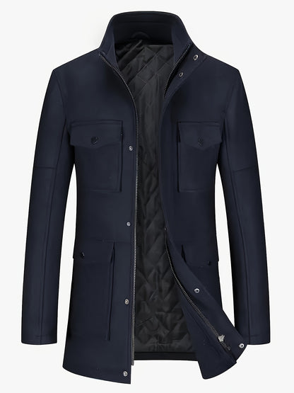 Men's Autumn/Winter Tweed Coat - Business Double-Breasted Wool