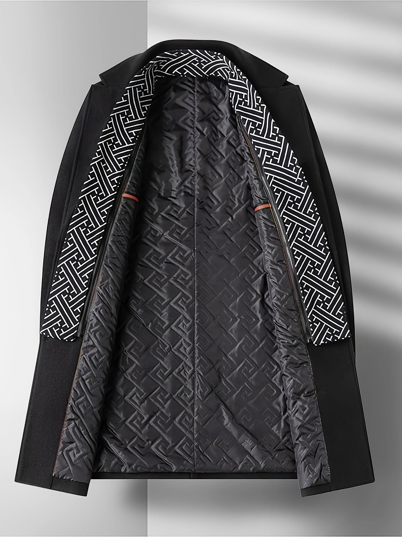 Men's Autumn Winter Thickened Tweed Jacket - Detachable Scarf