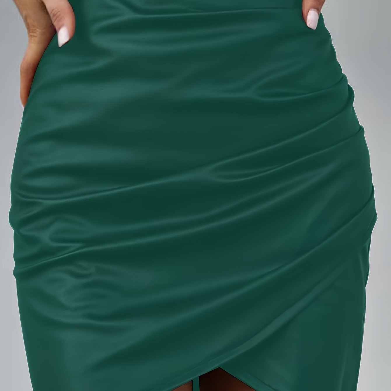 Women's Elegant PU Leather Skirt - Solid Color Half Skirt