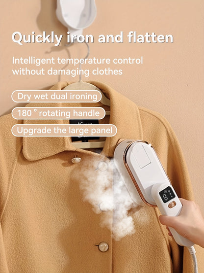 Handheld Steamer with Iron - 3-Speed 180° Rotatable 2-in-1