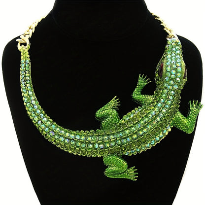 Exaggerated Large Crocodile Necklace