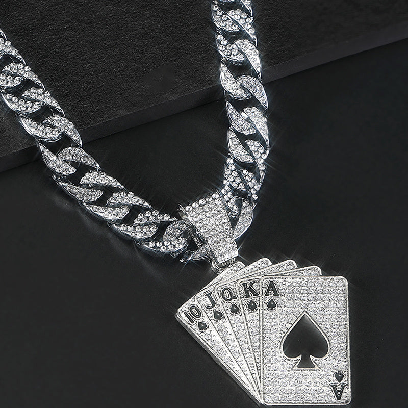 Poker Pendant + Cuban Chain