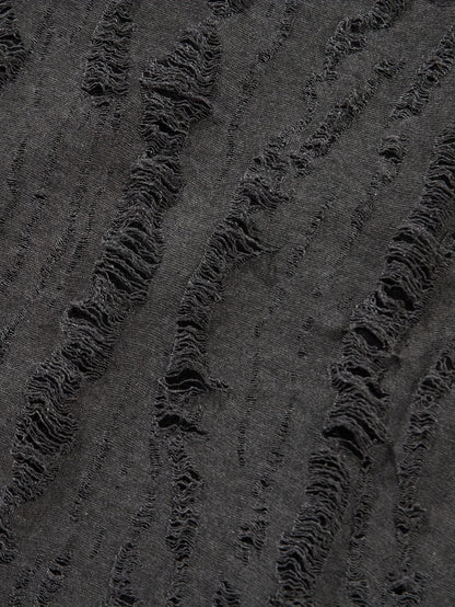 Men's Summer Distressed T-Shirt - Gray Ripped Design