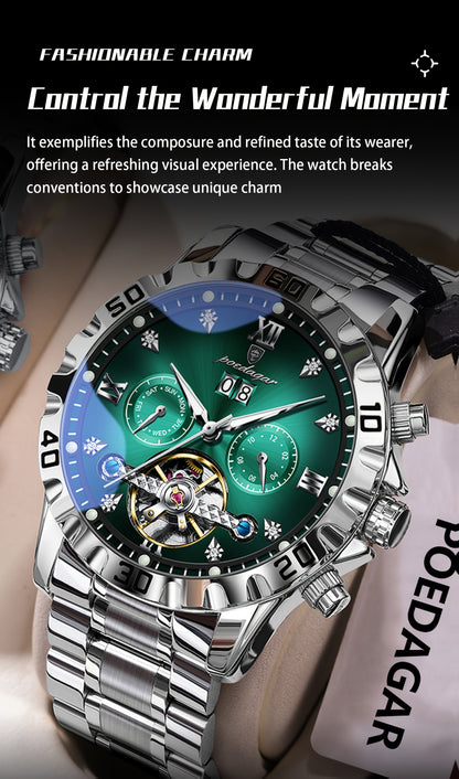 POEDAGAR Men's Luxury Business Watch - Automatic Waterproof