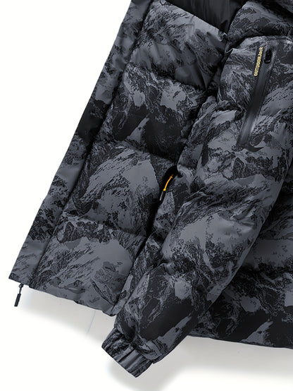 Men's Winter Heavy-Duty Camo Jacket - Hooded Parka Coat