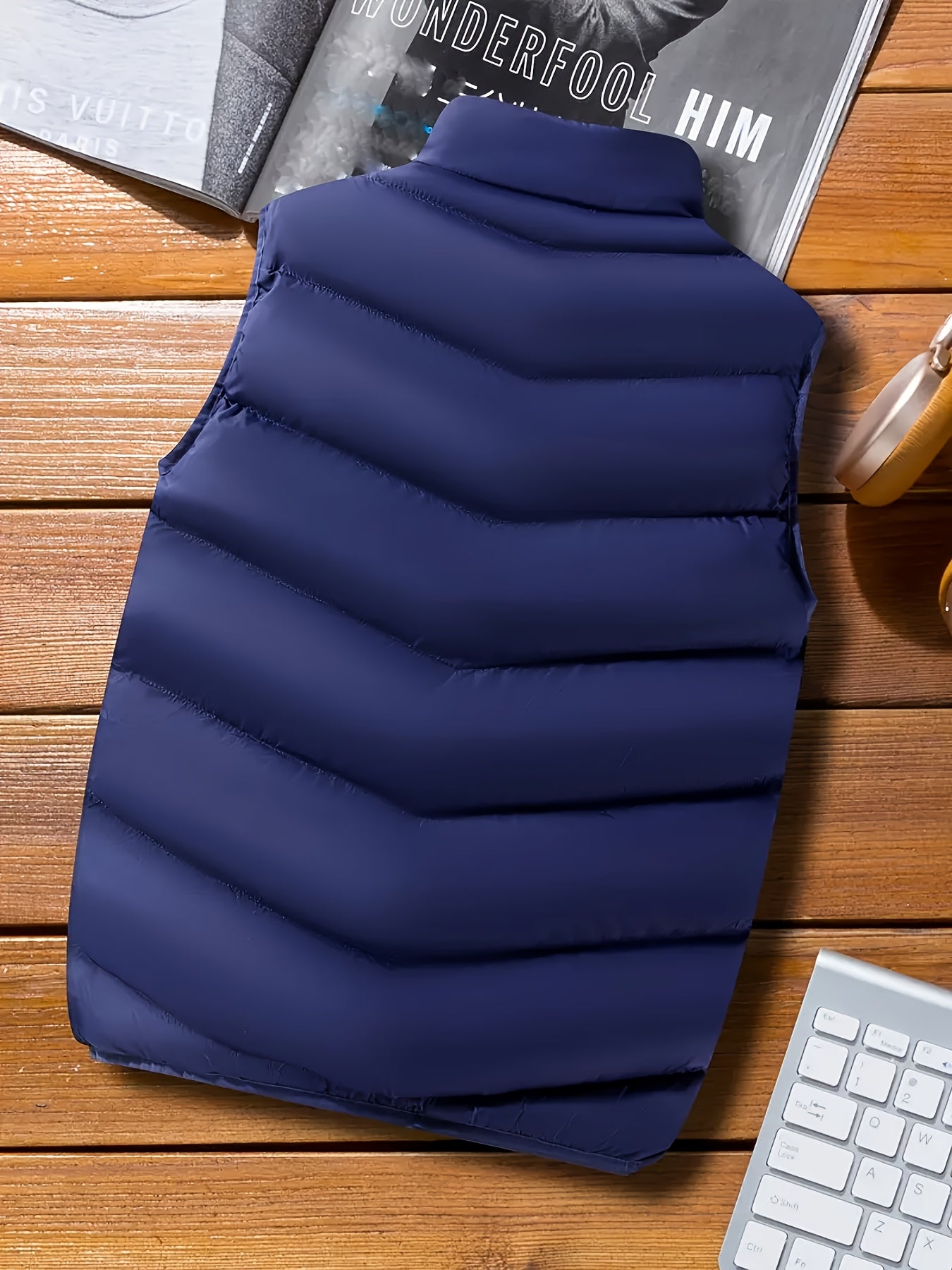 Men's Sleeveless Vest - Warm Zippered Stand Collar