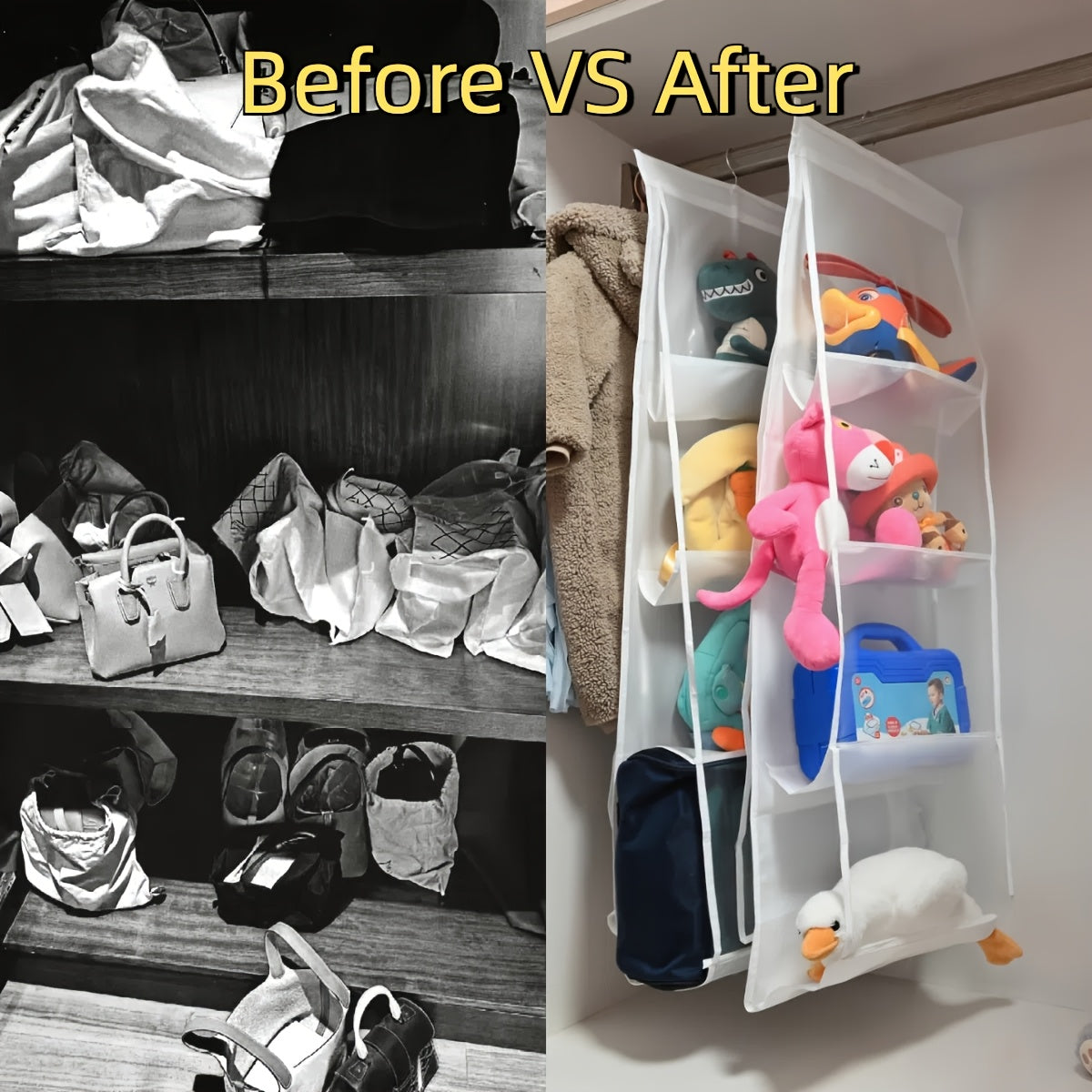 Multi Layer Hanging Bag Organizer - Space Saving Wardrobe