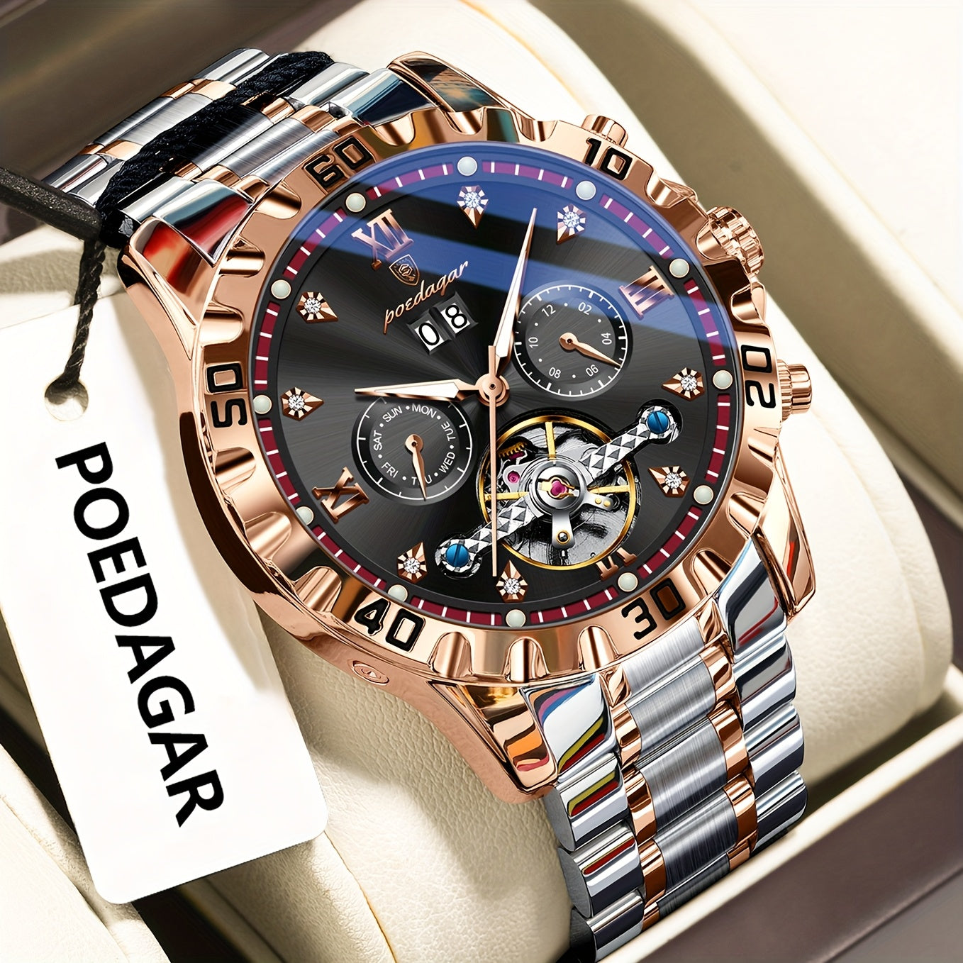 POEDAGAR Men's Luxury Business Watch - Automatic Waterproof