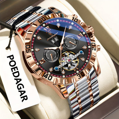 POEDAGAR Men's Luxury Business Watch - Automatic Waterproof