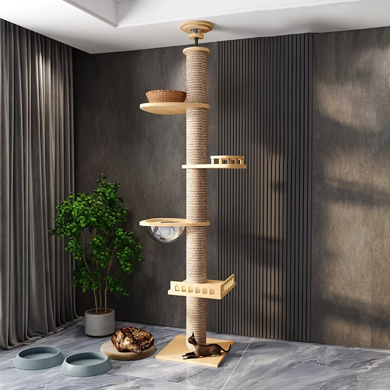 Cat Tree Tower - Multiple Platforms Scratching Posts Wooden