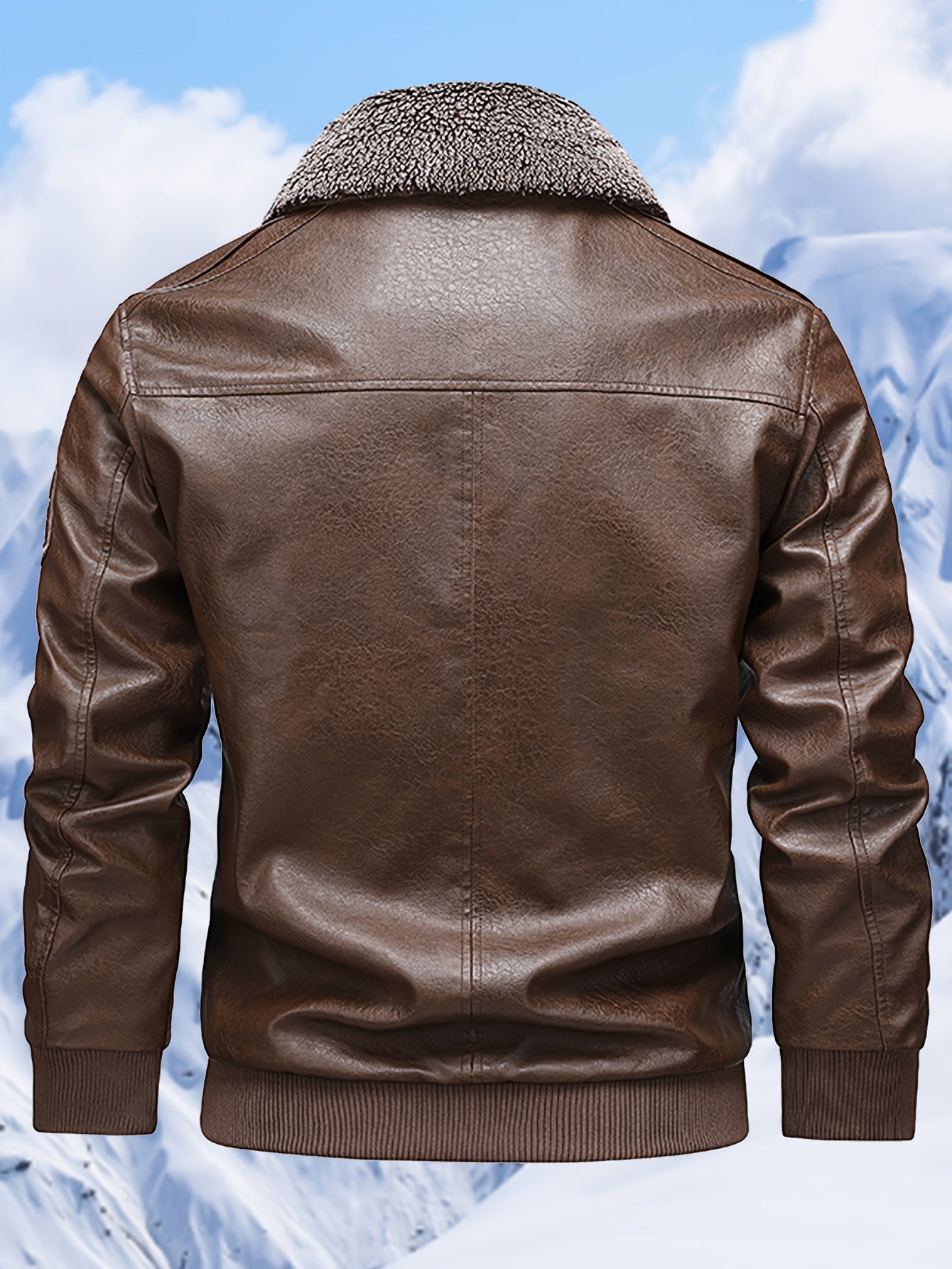 Men's Slim-Fit Fleece-Lined Biker Jacket