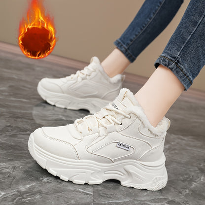 Women's Winter Warm Plush-Lined Mid-Top Sneakers