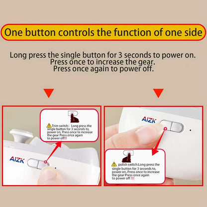 2-in-1 Electric Nail Clipper & Polisher - LED Light USB Charging