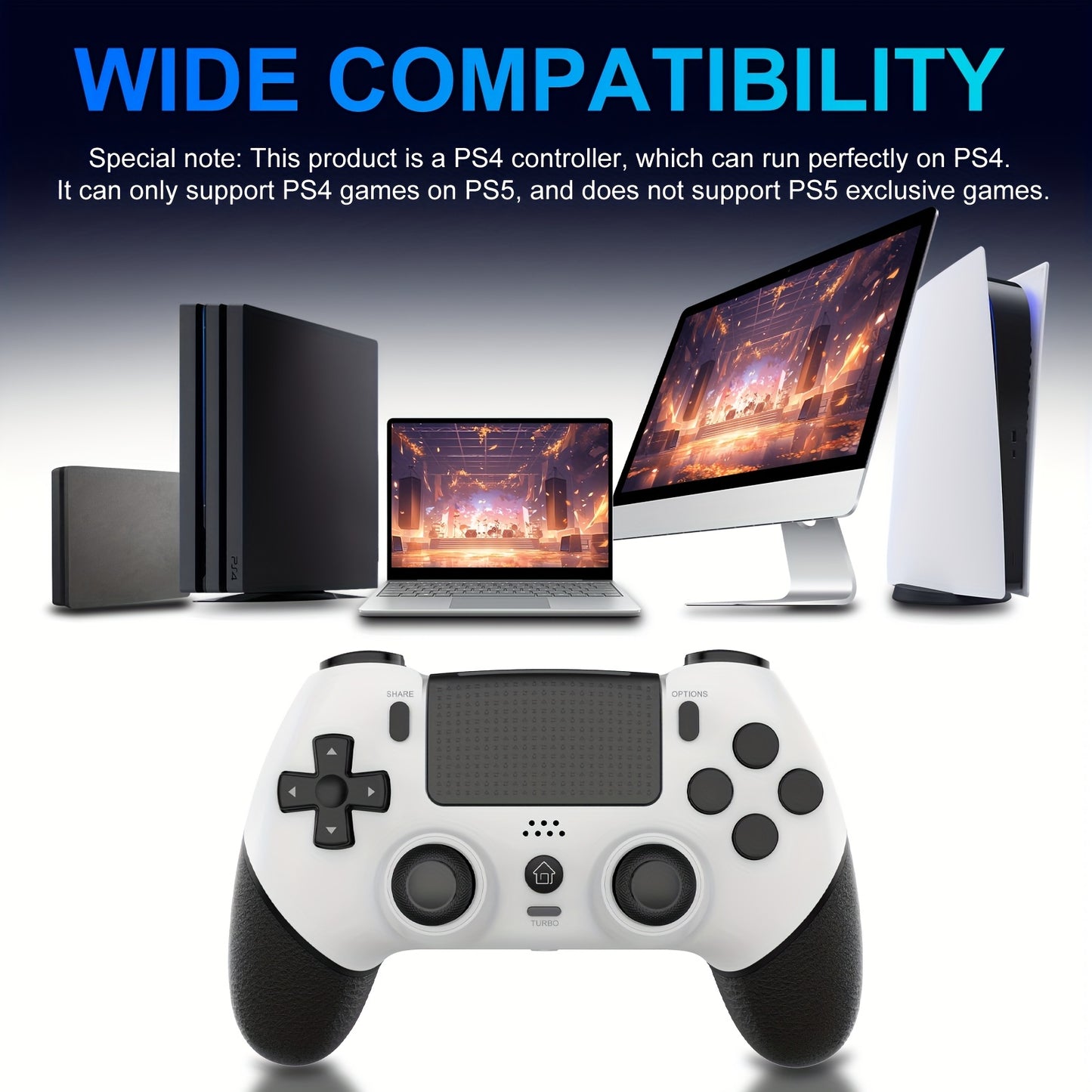 Wireless PS4 Controller - Hall Effect 6-Axis