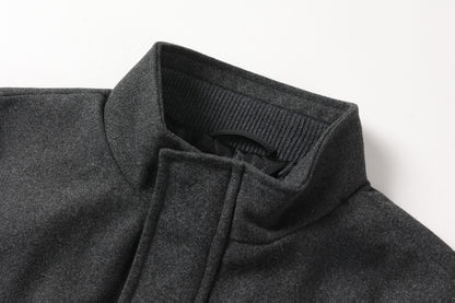 Men's Autumn/Winter Tweed Coat - Business Double-Breasted Wool