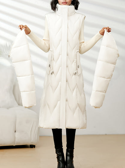 Damenmantel in Übergröße, knielang, neue Wintermode, schmal geschnitten, mit Kapuze und dickem Futter, Winterjacke für Damen in Übergröße, leichte Wintermäntel für Damen mit Taschen, Jacke für Damen in Übergröße