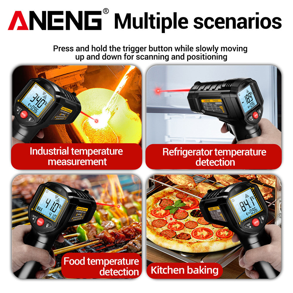 ANENG TH202 Thermometer Hygrometer - Non-Contact -50-600°C LCD