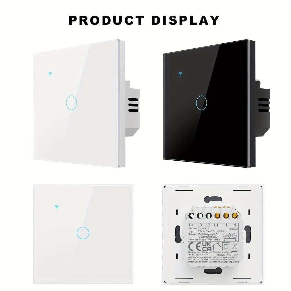 WiFi Smart Light Switch 1/2/3/4 Gang - Touchscreen Alexa Google