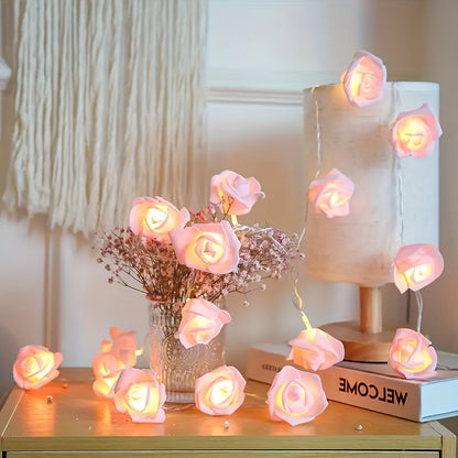 LED Rose Flower String Lights