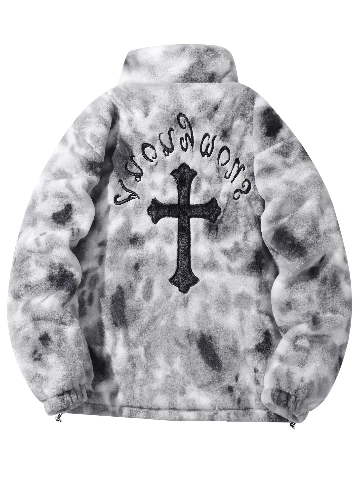 Men's Embroidered Jacket - Funnel Collar Zip-Up