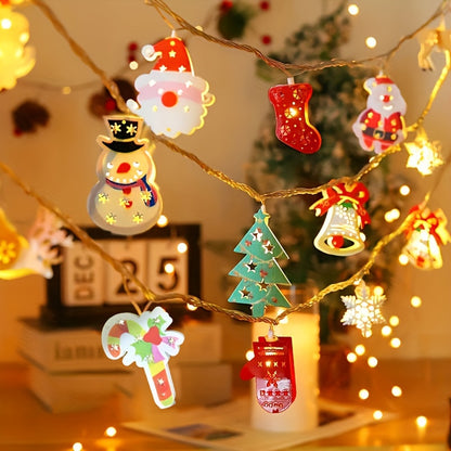 Gleaming LED Christmas String Lights – Santa, Snowman & More