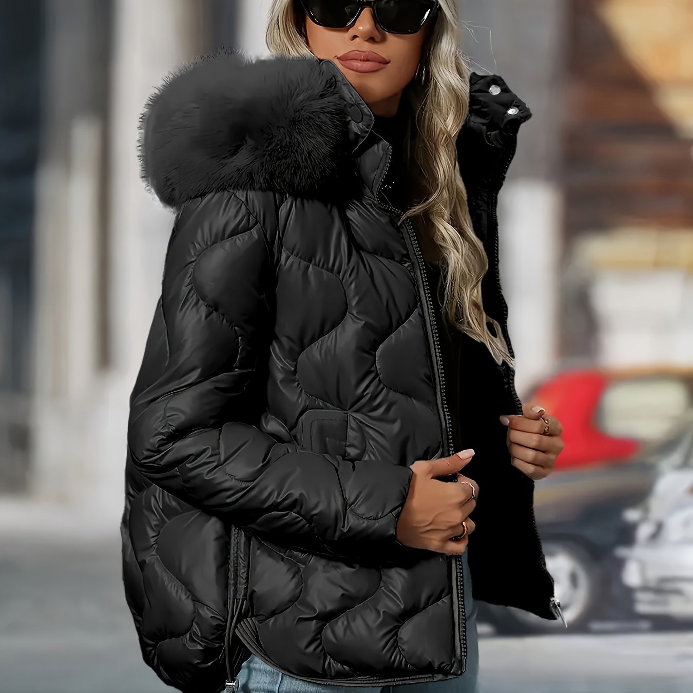 Women's Winter Puffer Jacket - Hooded Elegant Warm Coat